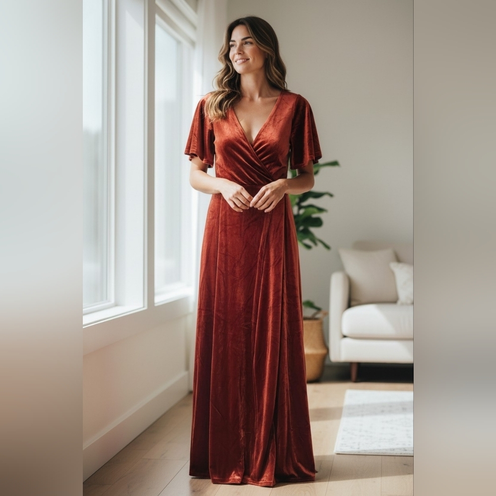 Luxirious Lulu's Rich Copper Maxi Dress